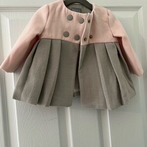 Tahari Pink and Gray Kids Cape Coat